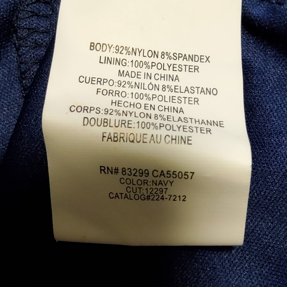 Blue Sage Stretch Navy Blue Embroidered Lace Sequins Keyhole Neckline Size 22W - Picture 9 of 10